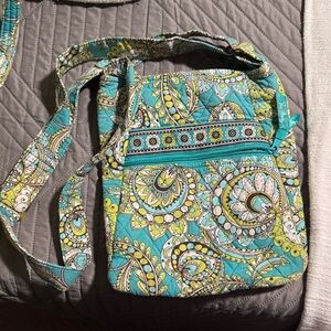 Vera Bradley Paisley Crossbody Bag - Teal and Yellow
